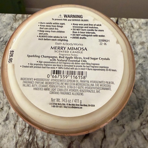 White Barn Festive Pink Candle with Silver Lid - Picture 3 of 3